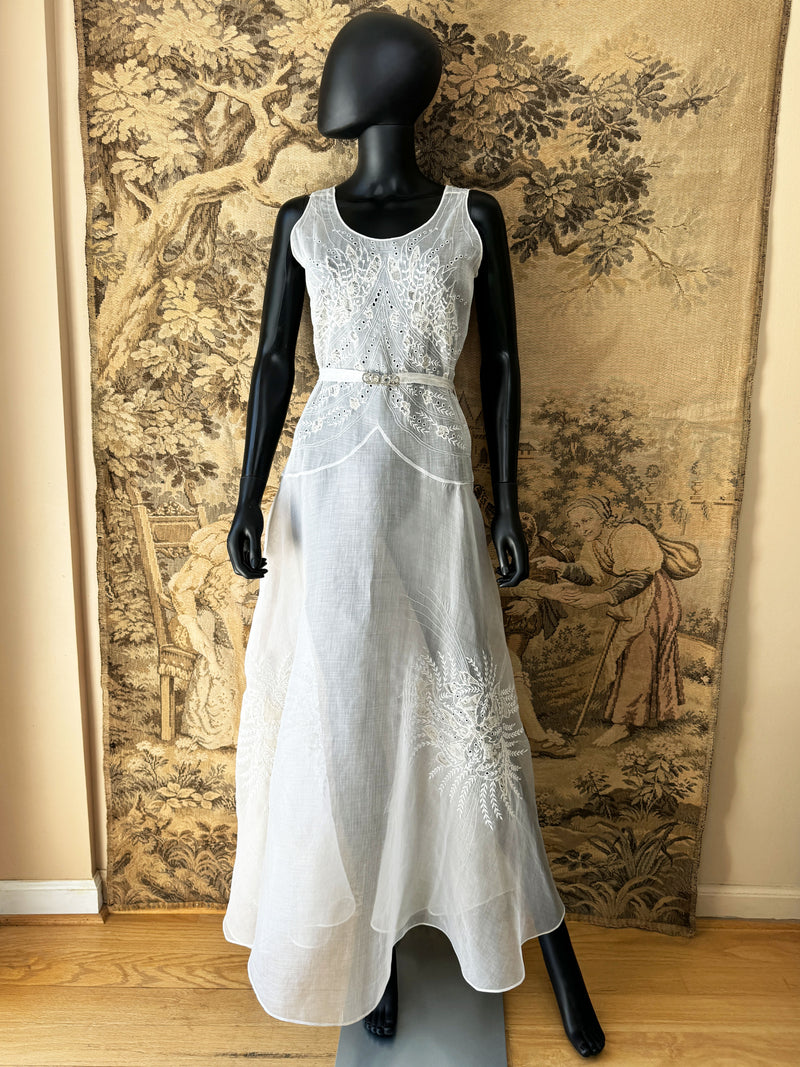 Art Deco 1930s Silk Organza Gown