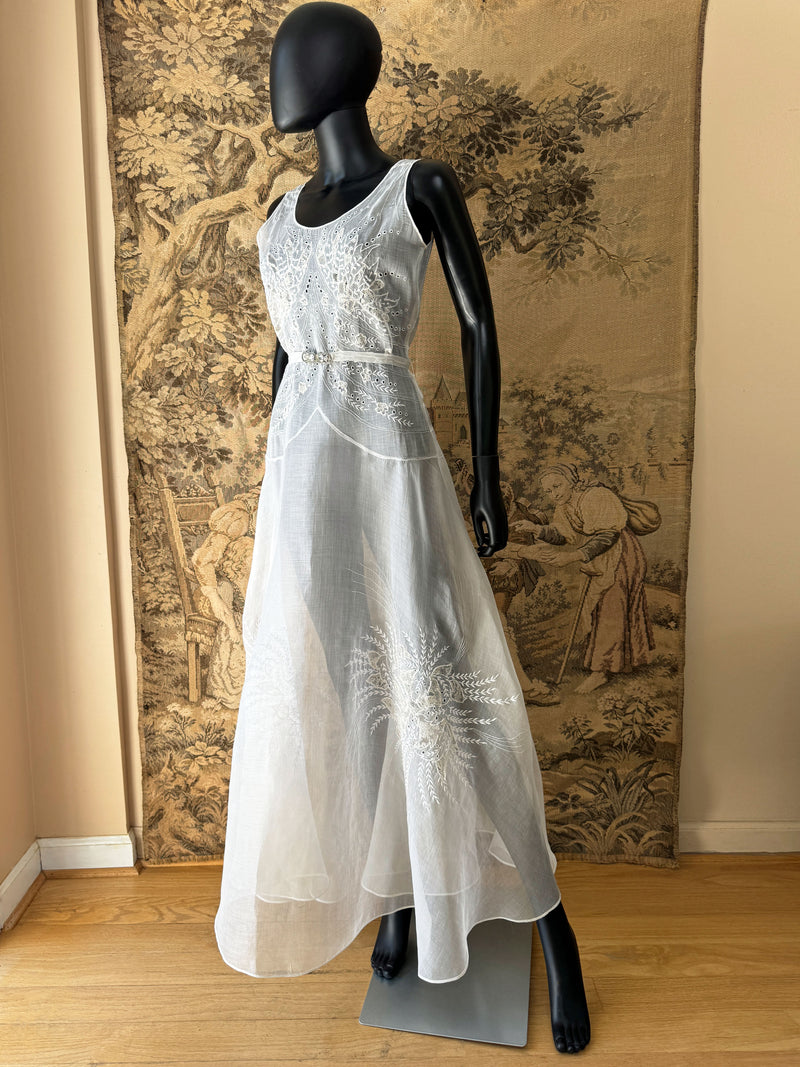 Art Deco 1930s Silk Organza Gown