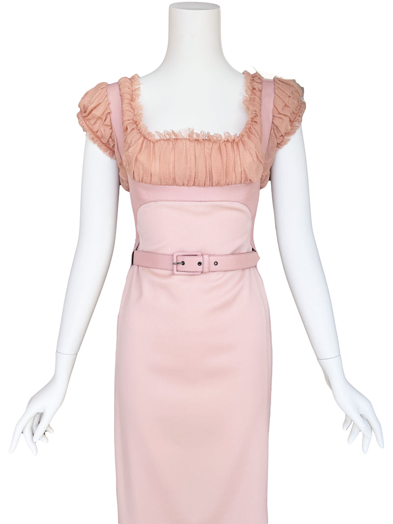 Alexander McQueen Fall 2002 'Supercalifragilistic' Pink Harness Dress