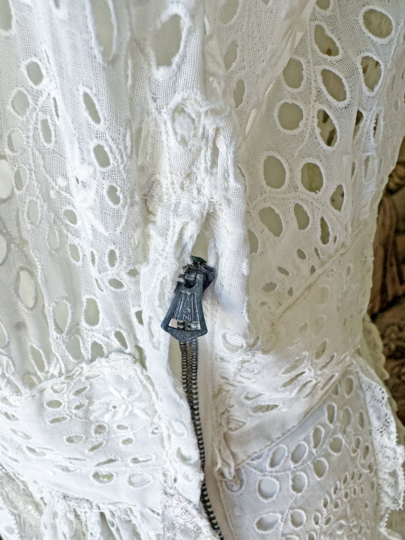 1930s Broderie Anglaise Day Dress