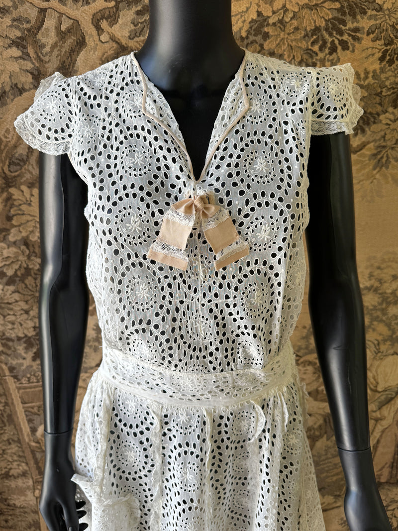 1930s Broderie Anglaise Day Dress