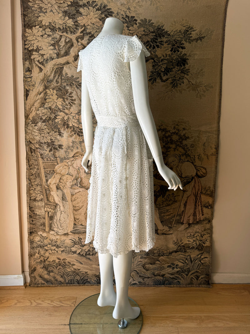 1930s Broderie Anglaise Day Dress