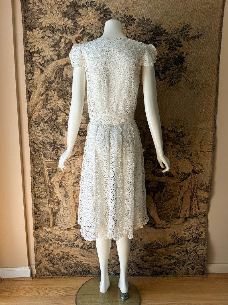 1930s Broderie Anglaise Day Dress