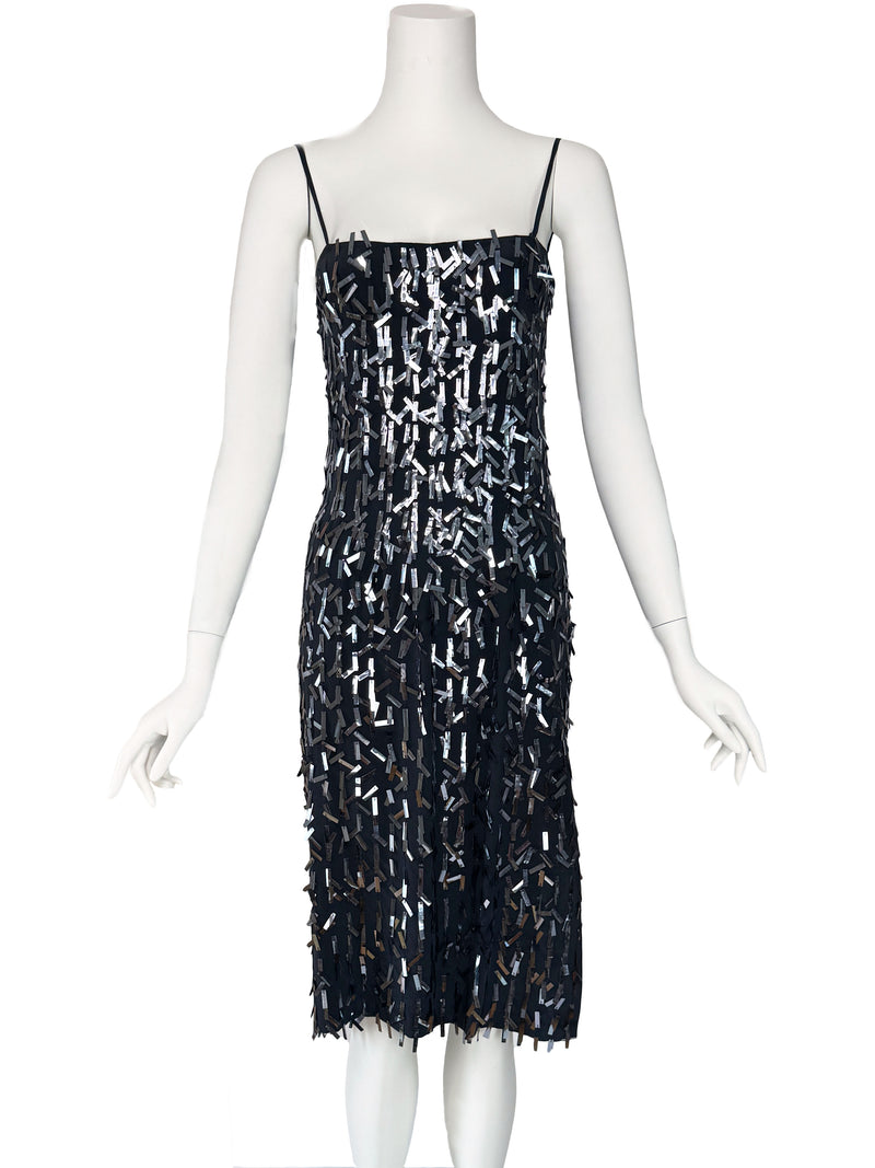 Blumarine Y2K Sequin Silk Midi Dress