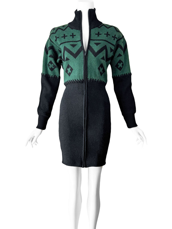 Claude Montana Fall 1986 Knit Mini Dress