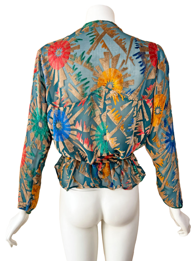 Art Deco 1930s Devoré Jacket