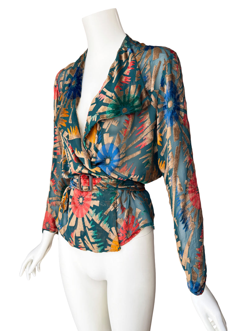 Art Deco 1930s Devoré Jacket