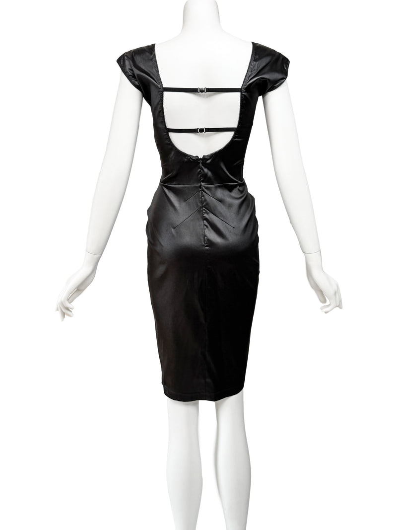 D&G Dolce & Gabbana 1999 Satin Wiggle Dress