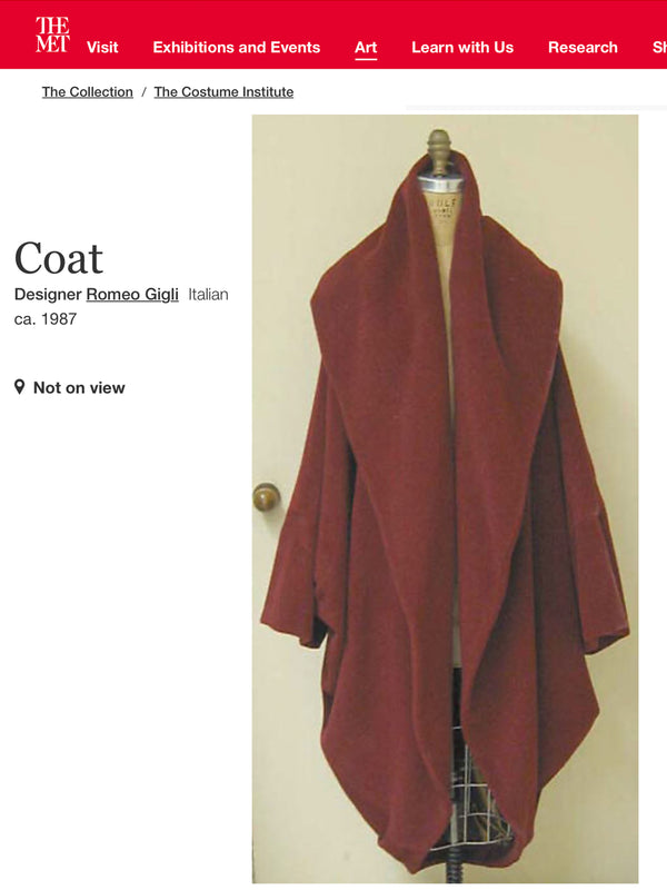 Romeo Gigli 1987 Museum-Held Red Wool Coccoon Coat