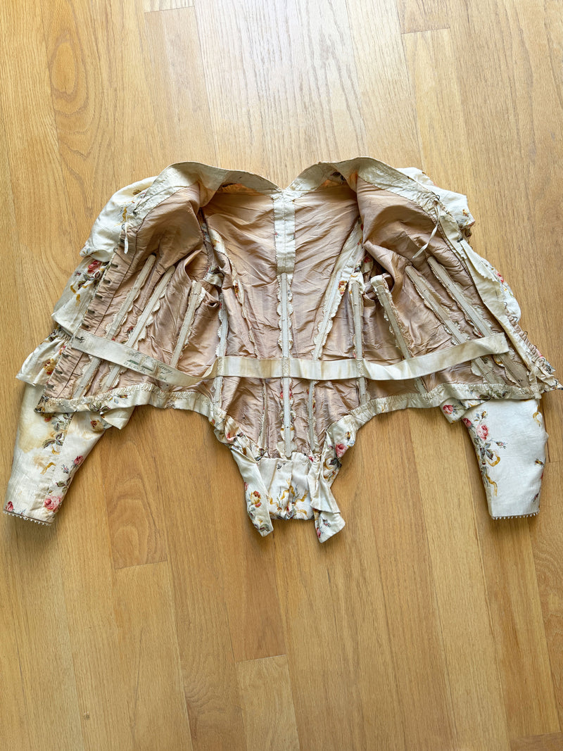 Antique Rose Print Corset Top