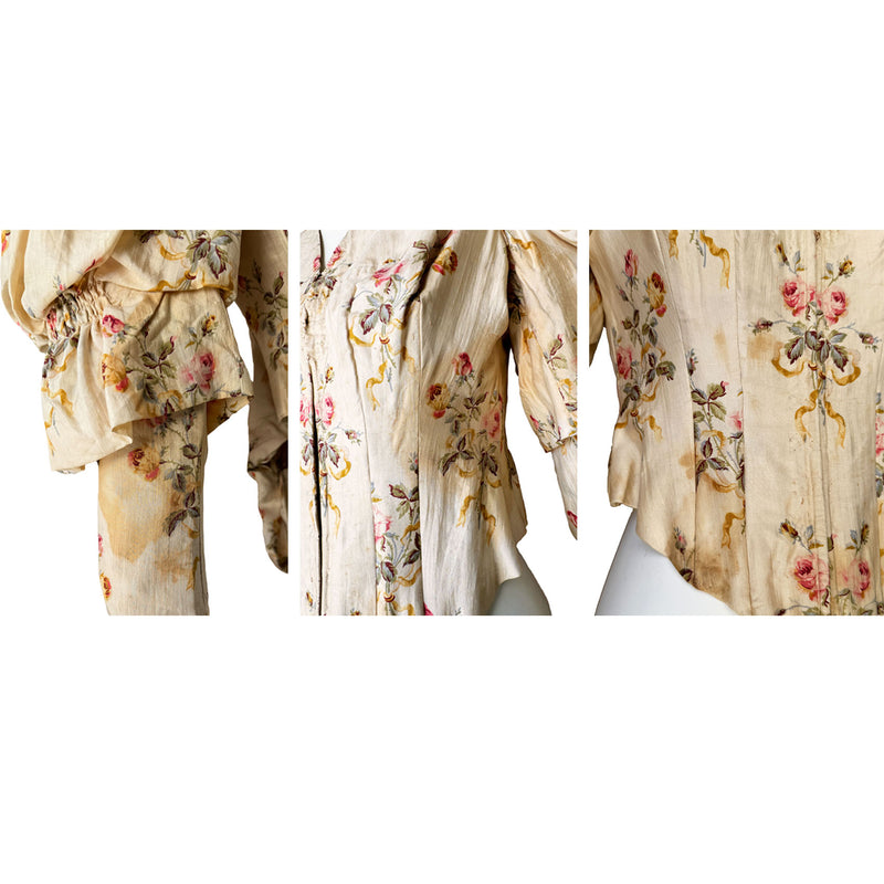 Antique Rose Print Corset Top