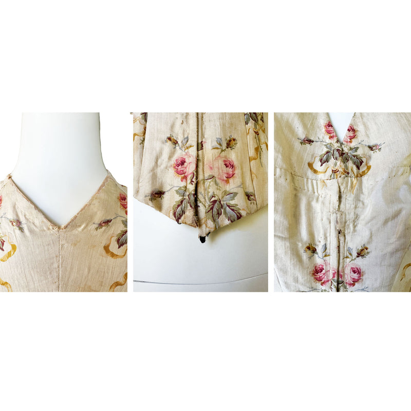 Antique Rose Print Corset Top