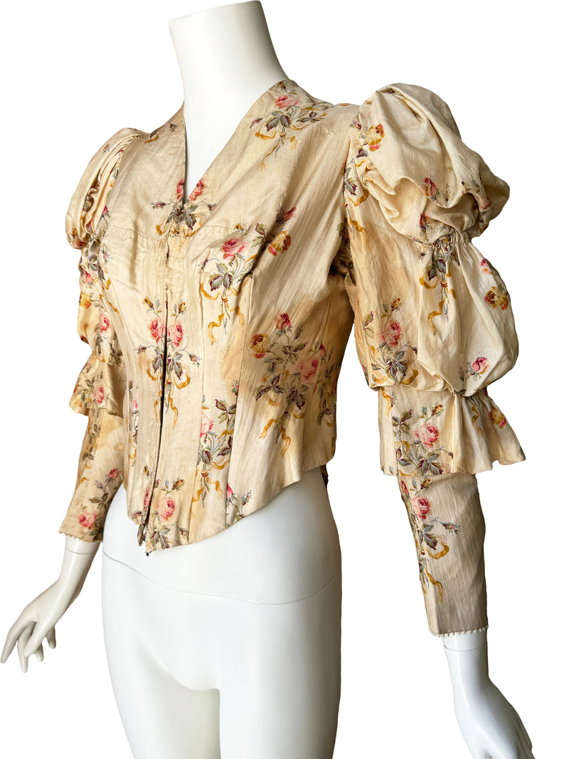 Antique Rose Print Corset Top