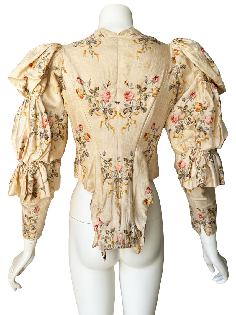 Antique Rose Print Corset Top