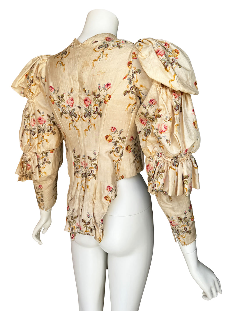 Antique Rose Print Corset Top