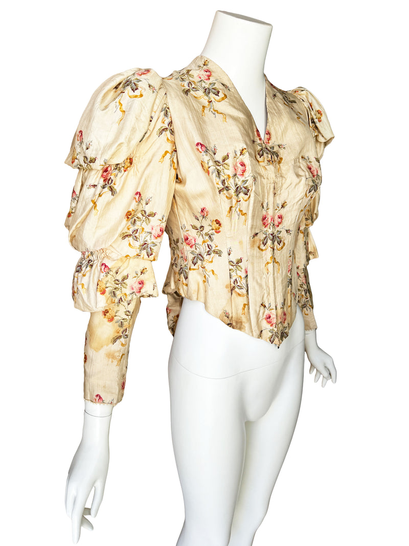 Antique Rose Print Corset Top