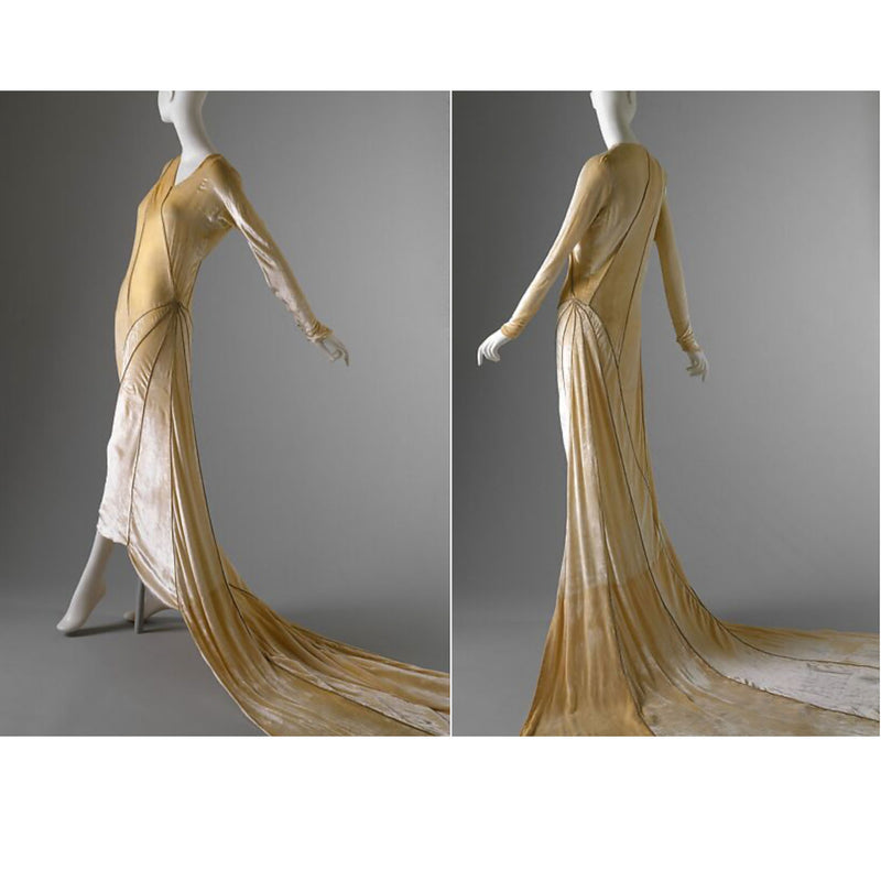 1930s Vionnet Inspired Silk Wedding Dress