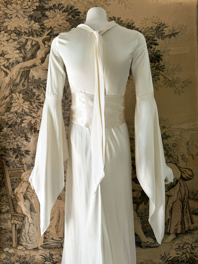 1930s Vionnet Inspired Silk Wedding Dress