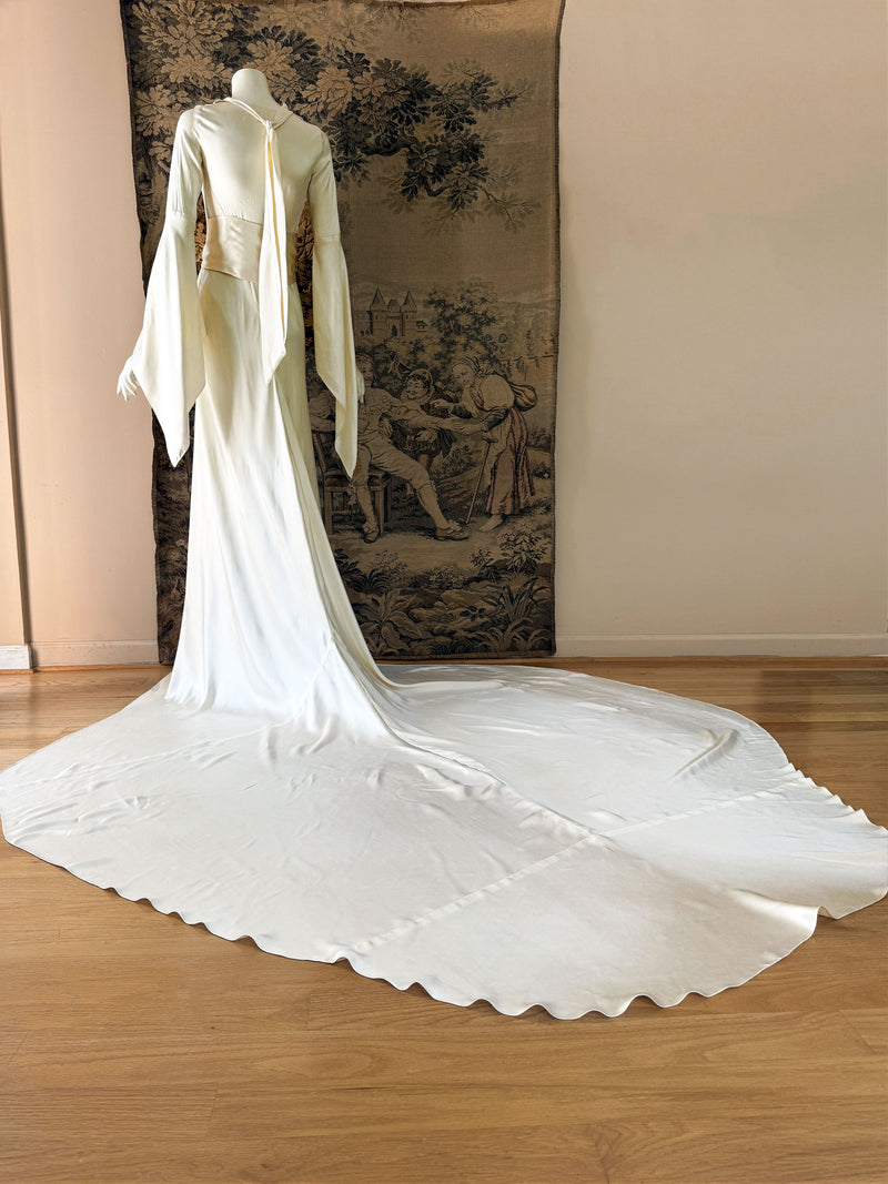 1930s Vionnet Inspired Silk Wedding Dress