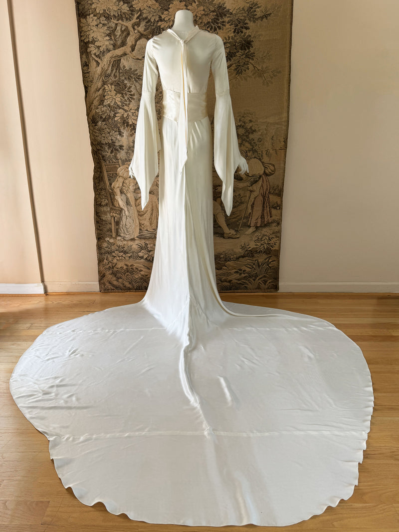 1930s Vionnet Inspired Silk Wedding Dress