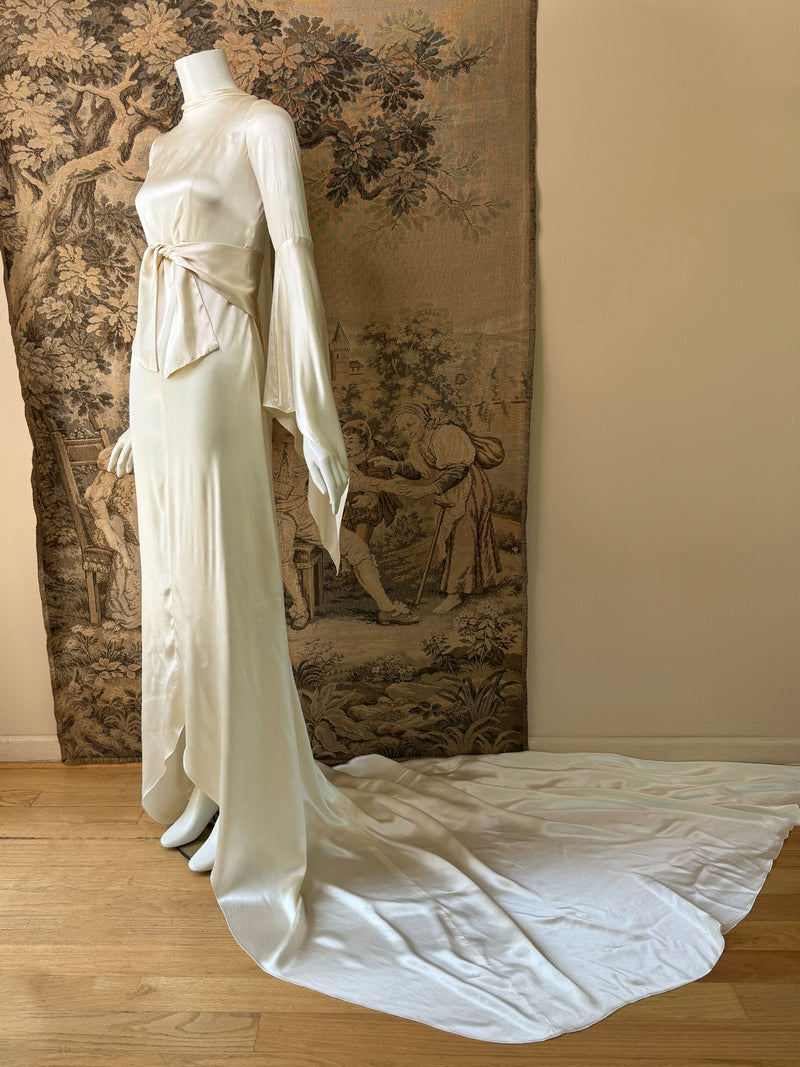 1930s Vionnet Inspired Silk Wedding Dress