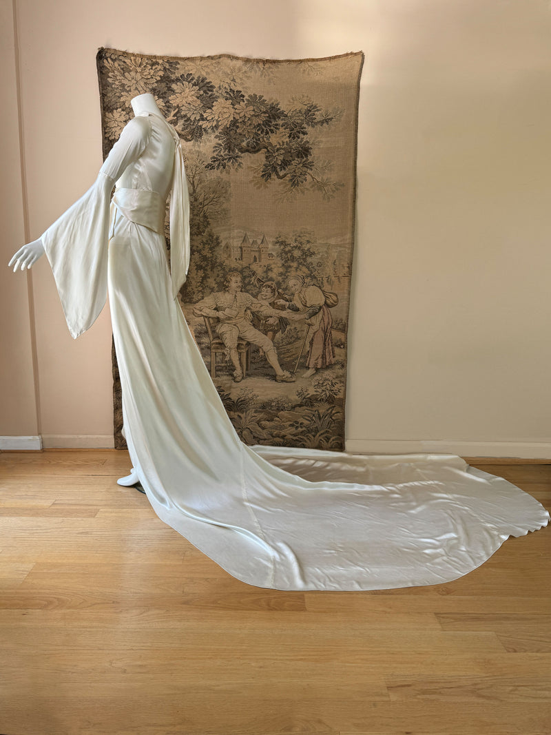 1930s Vionnet Inspired Silk Wedding Dress