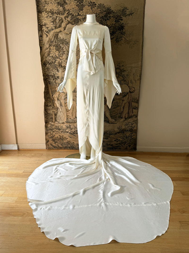 1930s Vionnet Inspired Silk Wedding Dress