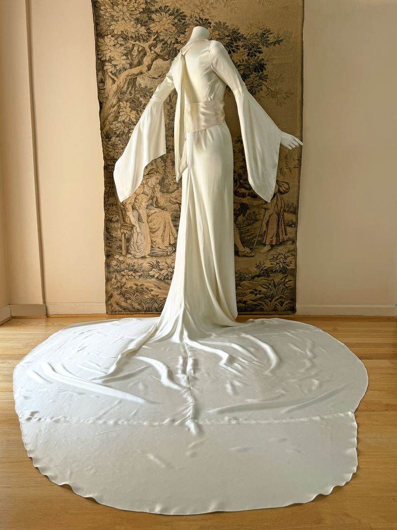 1930s Vionnet Inspired Silk Wedding Dress