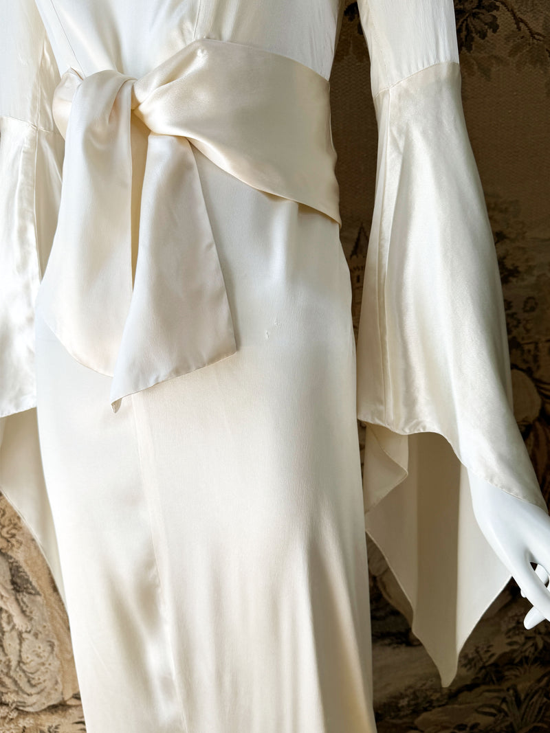 1930s Vionnet Inspired Silk Wedding Dress