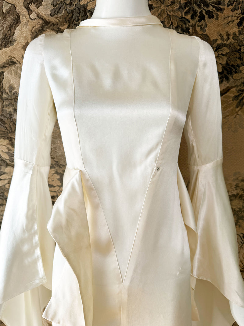 1930s Vionnet Inspired Silk Wedding Dress