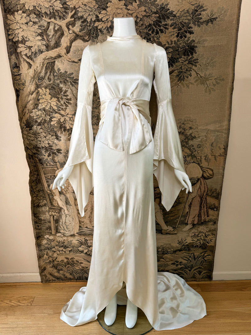 1930s Vionnet Inspired Silk Wedding Dress